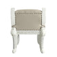 Vanaheim - Vanity Stool - Beige Synthetic Leather & Antique White