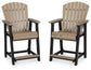 Fairen Trail - Barstool (Set of 2) - Black / Driftwood