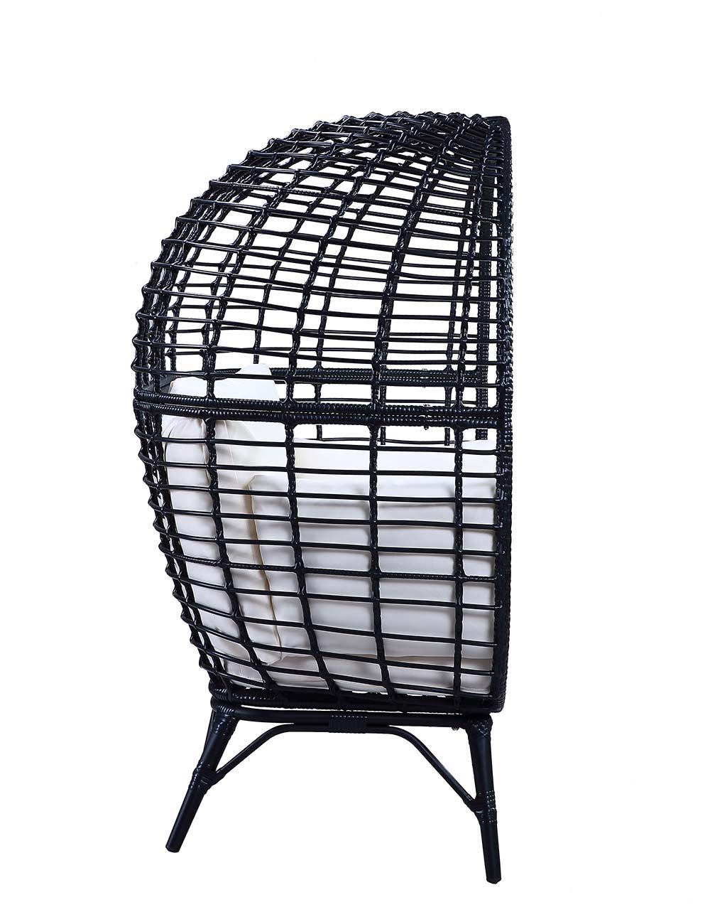 Penelope - Patio Lounge Chair - Cream Fabric & Black