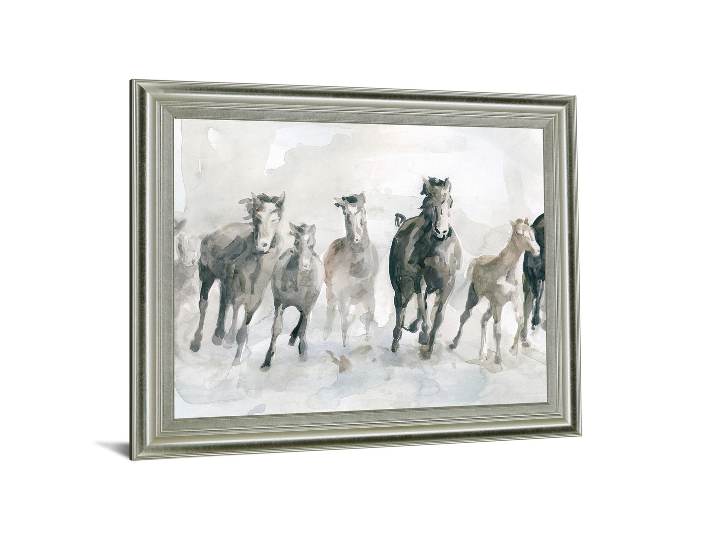 Galloping Mist - 28" x 34" Framed Wall Art - Gray