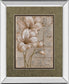 Lilies On Silver I By Vivian Flasch - Mirror Framed Print Wall Art - Light Brown