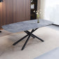 Hester - Ceramic Top Dining Table - Gray & Black