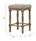 Farsiris - Counter Height Stool Set of 2) - Beige Fabric & Weathered Oak