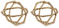 Laddington - Sculpture (Set of 2) - Antique Brass Finish