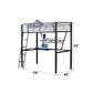 Senon - Twin Loft Bed With Desk - Silver & Black