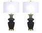 "Elegance Radiance" Ceramic Table Lamp (Set of 2) - Black / Soft Gold