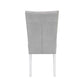Elizaveta - Side Chair Set of 2) - Gray Velvet &White High Gloss