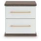 Kendanport - Two Drawer Night Stand - Brown / White