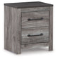 Bronyan - Two Drawer Night Stand - Dark Gray