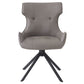Damita - Camel Synthetic Leather Side Chair With Swivel Set of 2) - Gray & Black Finsh