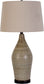 "Serene Stone" Ceramic Table Lamp (Set of 2) - Natural Finishes/Matte Black