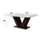 Forbes - Dining Table With Marble Top - White Marble Top & Walnut