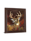 Crimson Meadow Stag - 28" x 34" Framed Wall Art - Dark Brown