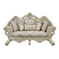Danae - Loveseat With 5 Pillows - Fabric, Champagne & Gold