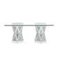 Noralie - 71" X 39" Dining Table - Mirrored & Faux Diamonds