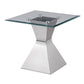 Jenny - Glass Top Stainless Steel Table
