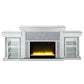 Noralie - Fireplace With LED - Mirrored & Faux Diamonds