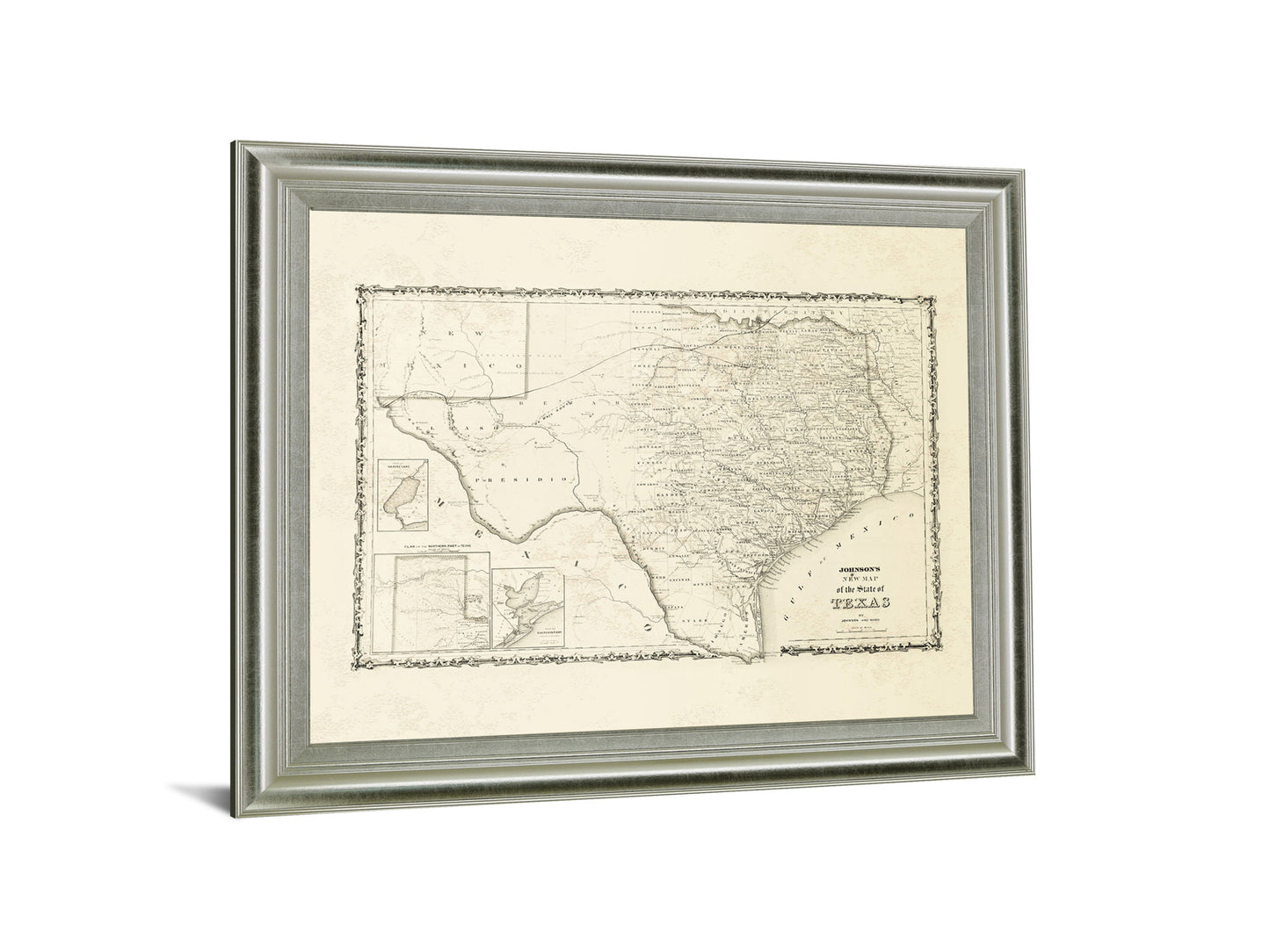Aged Cartographer - 28" x 34" Framed Wall Art - Beige