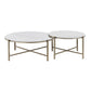 Zaidee - Nesting Table Set - Natural Marble Top & Nickel