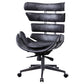 Megan - Office Chair - Vintage Black Top Grain Leather & Aluminum