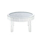 Noralie - 32" Round Coffee Table - Mirrored & Faux Diamonds