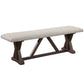 Pascaline - Bench - Gray Fabric, Rustic Brown & Oak