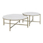Zaidee - Nesting Table Set - Natural Marble Top & Nickel