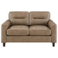 Scotland - Faux Leather Upholstered Track Arm Loveseat