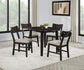 Catley - 5 Piece Round Drop Leaf Dining Table Set - Dark Coffee
