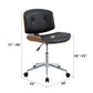 Camila - 36" Office Chair - Black Synthetic Leather & Walnut