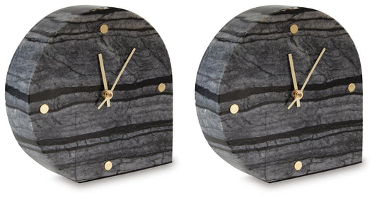 Janmour - Table Clock (Set of 2) - Black