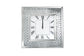 Nysa - Square Wall Clock - Mirrored & Faux Crystals