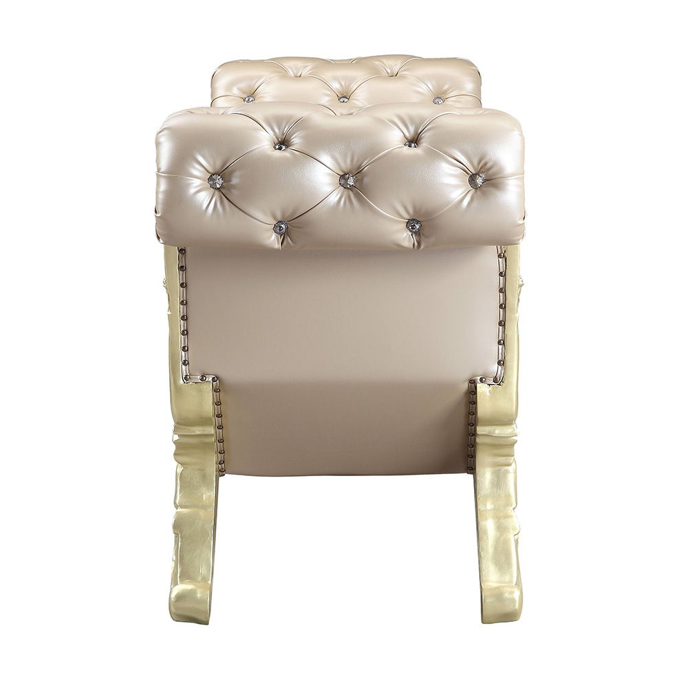 Vatican - Bench - Synthetic Leather, Light Gold & Champagne Silver