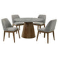 Franklin - 5 Piece Round Dining Table Set - Gray And Dark Oak