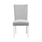 Elizaveta - Side Chair Set of 2) - Gray Velvet &White High Gloss