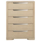Ladera - 5-Drawer Bedroom Chest Of Drawers - Light Elm