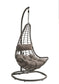 Uzae - Hanging Chair - Gray Fabric & Charcoal Wicker