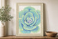22x26 Pastel Succulent IV By Tim OToole - Light Blue