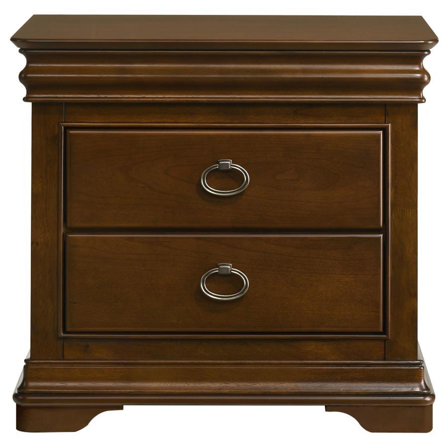 Garland - 3-Drawer Nightstand Bedside Table - Brown Cherry