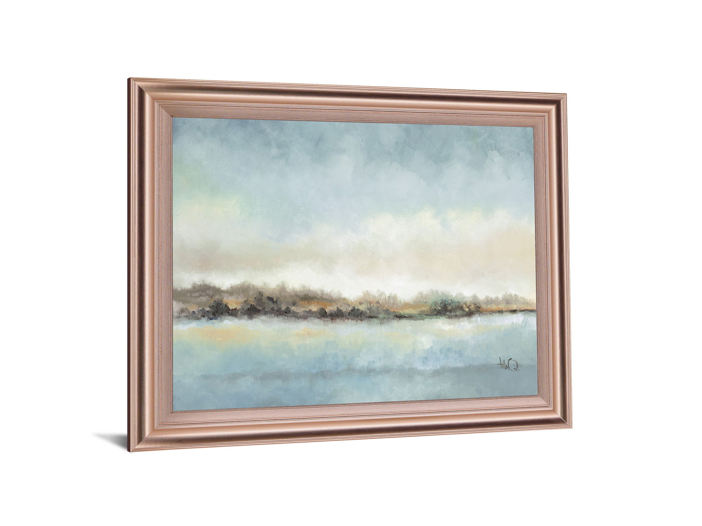 Mist Over Water - 28" x 34" Framed Wall Art - Light Blue