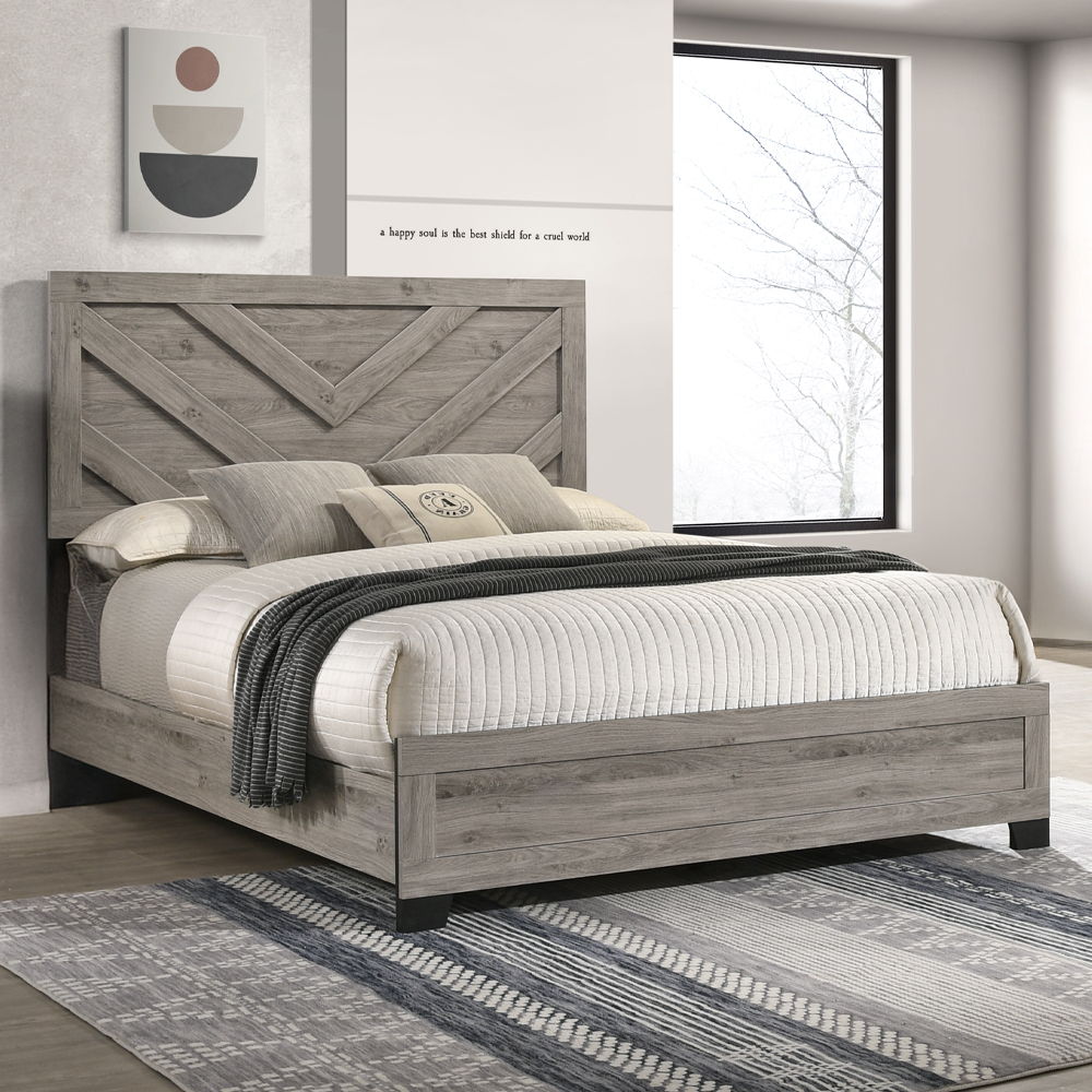 Mari - Queen Bed - Light Gray Finish