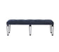 Varian II - Bench - Mirrored, Dark Navy Velvet & Black & Sliver