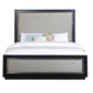 Nicola - Eastern King Bed - Silver Synthetic Leather & Black