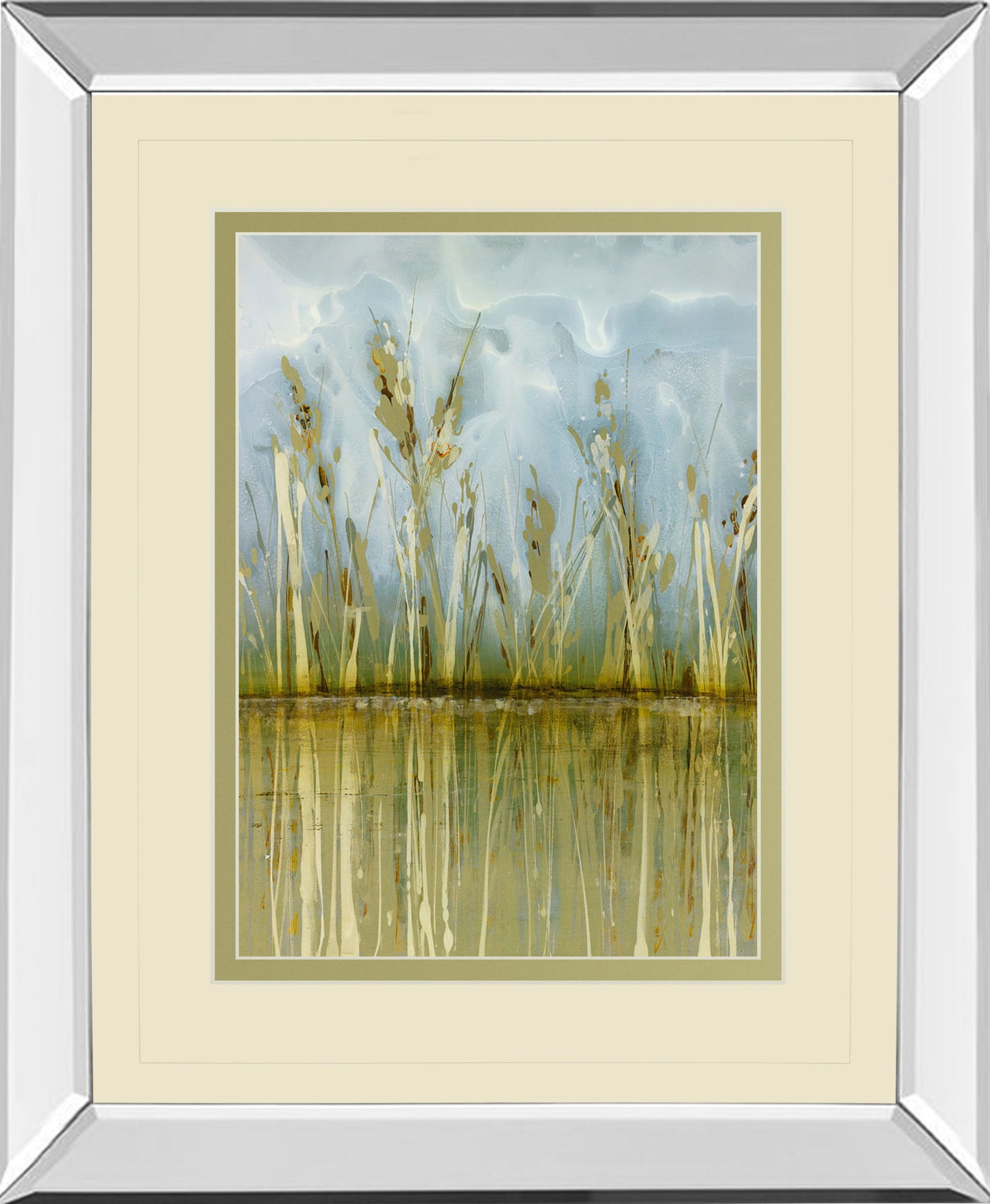 Allure By Hollack - Mirror Framed Print Wall Art - Beige
