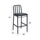 Jodie - Bar Chair Set of 2) - Black Synthetic Leather & Antique Black