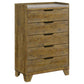 Henderson - 5-Drawer Bedroom Chest Of Drawers - Medium Oak