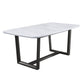 Madan - Dining Table With Marble Top - Marble Top & Weathered Gray