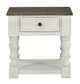 Havalance - Square End Table - White / Gray