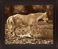 Sepia River Stroll - 28" x 34" Framed Wall Art - Dark Brown
