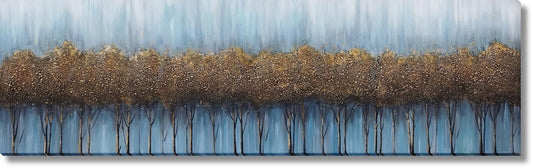Amber Grove Mist - 20" x 71" Framed Wall Art - Blue